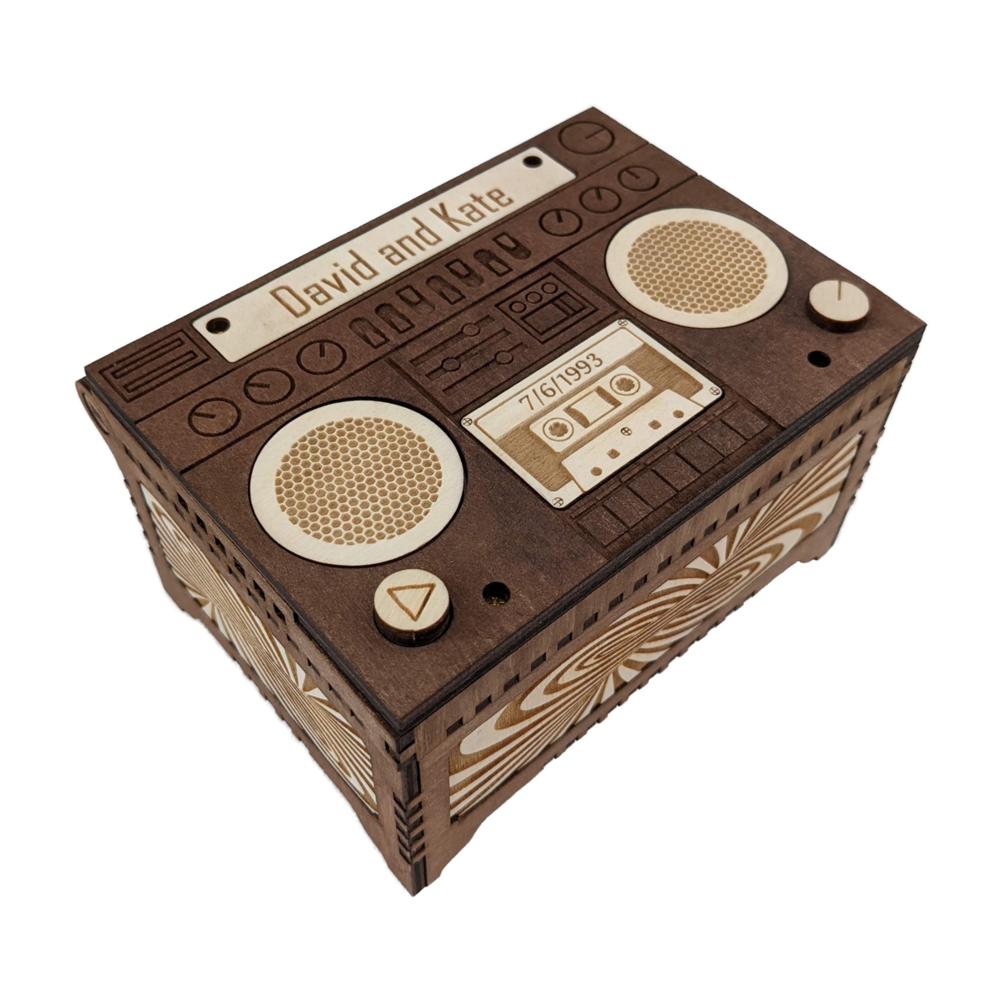 Engraved Boombox Music Box – Davidson Workshop