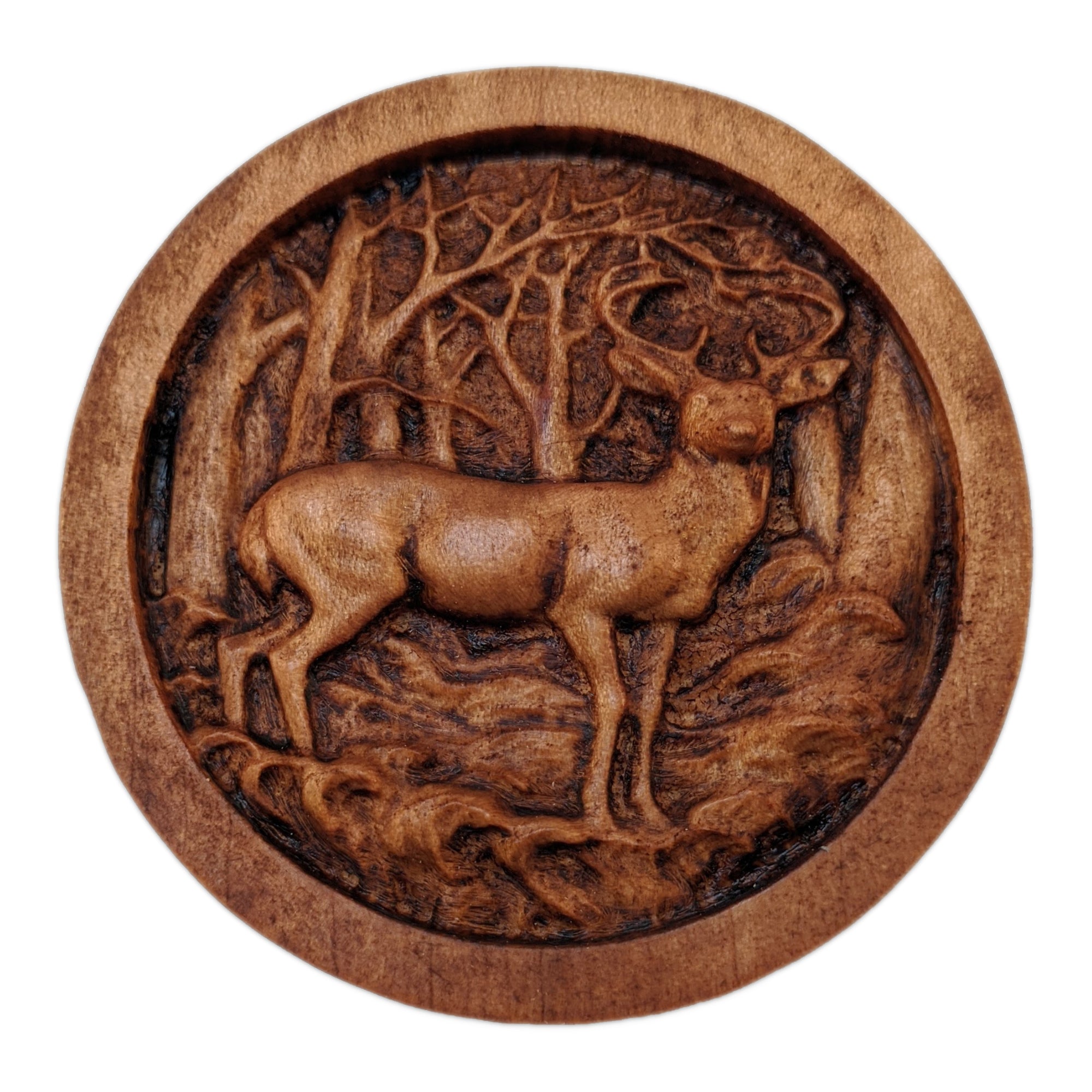 Wild Horse deals Carved Wood Round Keepsake Box