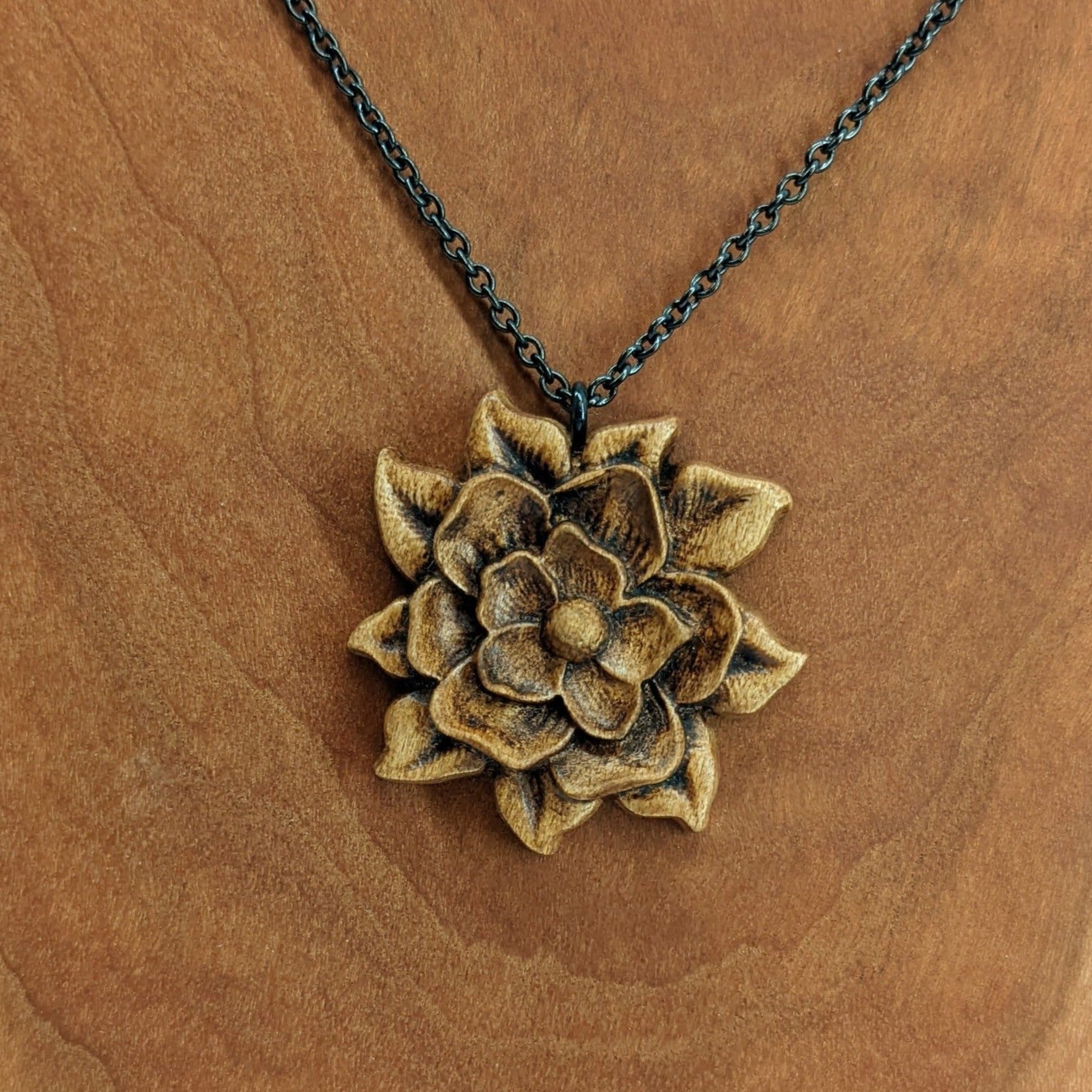 Magnolia Carved Pendant – Davidson Workshop